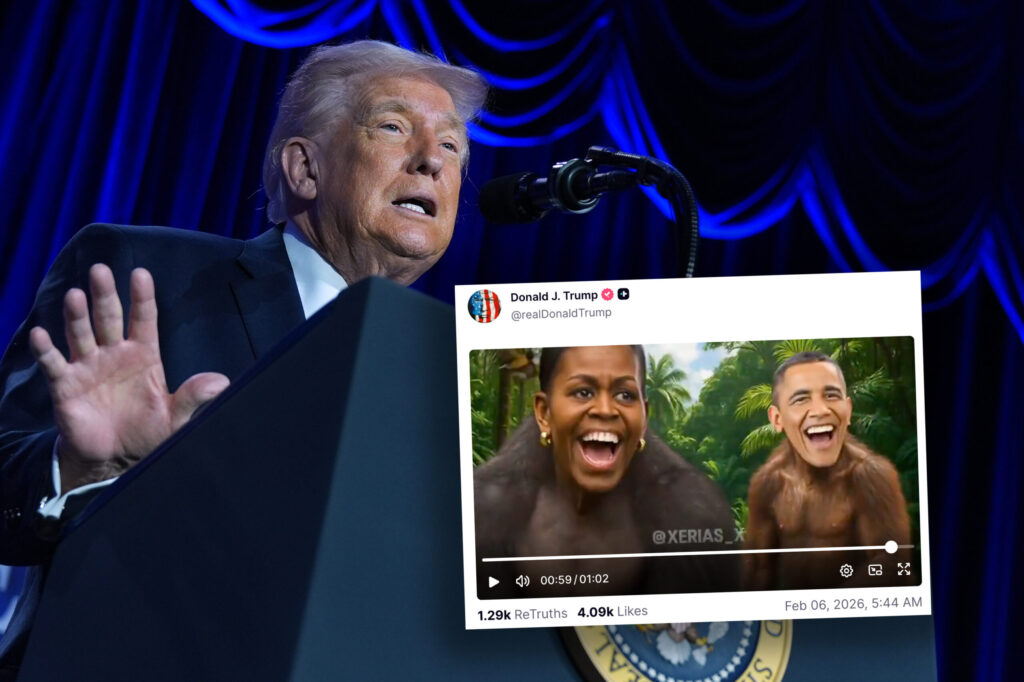 Evan Vucci/AP Photo/Keystone, Screenshot Truth Social