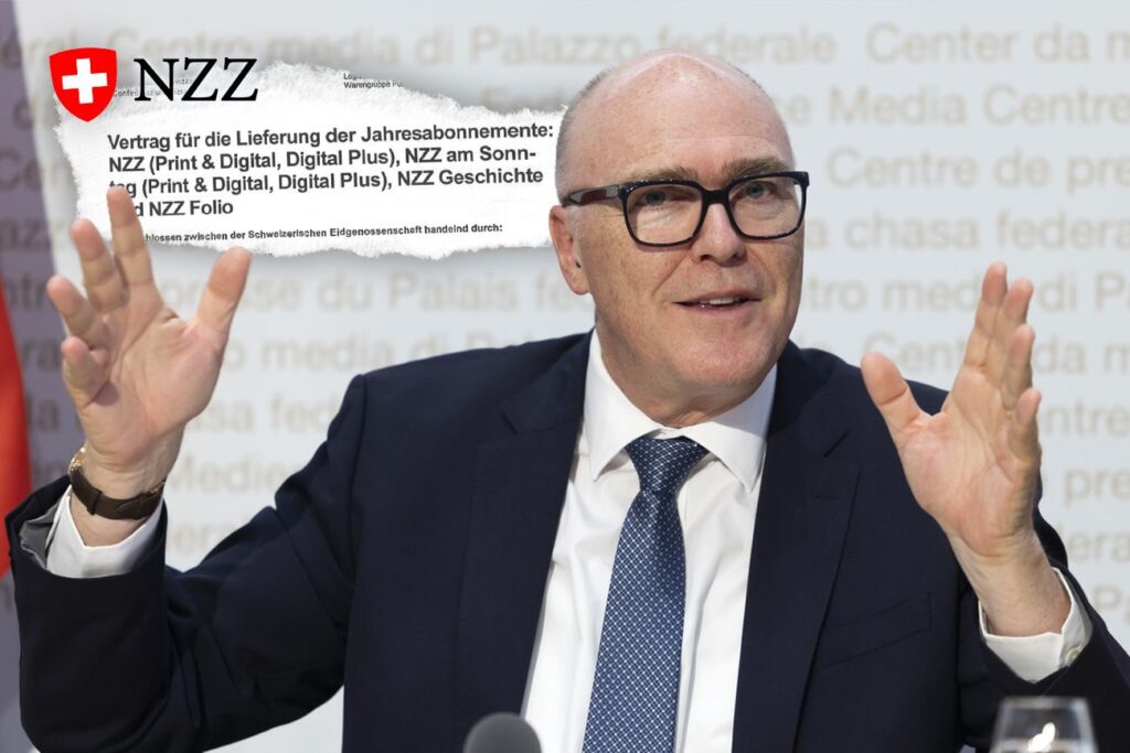 Staatlich geförderte NZZ? Hier sehen Sie den Abo-Vertrag von Bund und der Neuen Zürcher Zeitung über 341.250 Franken